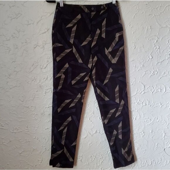 Topshop Black Patterned Trouser Pants - Picture 2 of 7